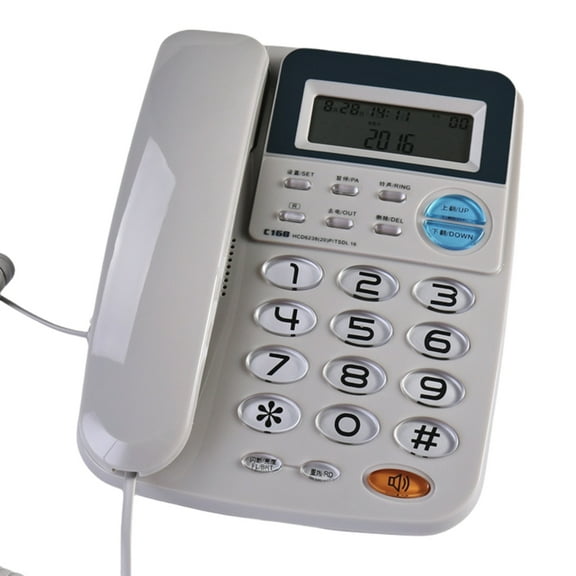 Office Desk Phone With Special Ringing for Calls, 62 Call Memory Office Landline Telephone Adjustable Screen Brightness