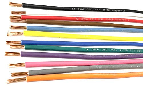 AC/DC Wire And Supply 12 AWG Automotive High Temp GXL Wire Stranded Copper Wire 12 Colors With Legend Print (25 Feet Coil ea) IN USA Walmart.com