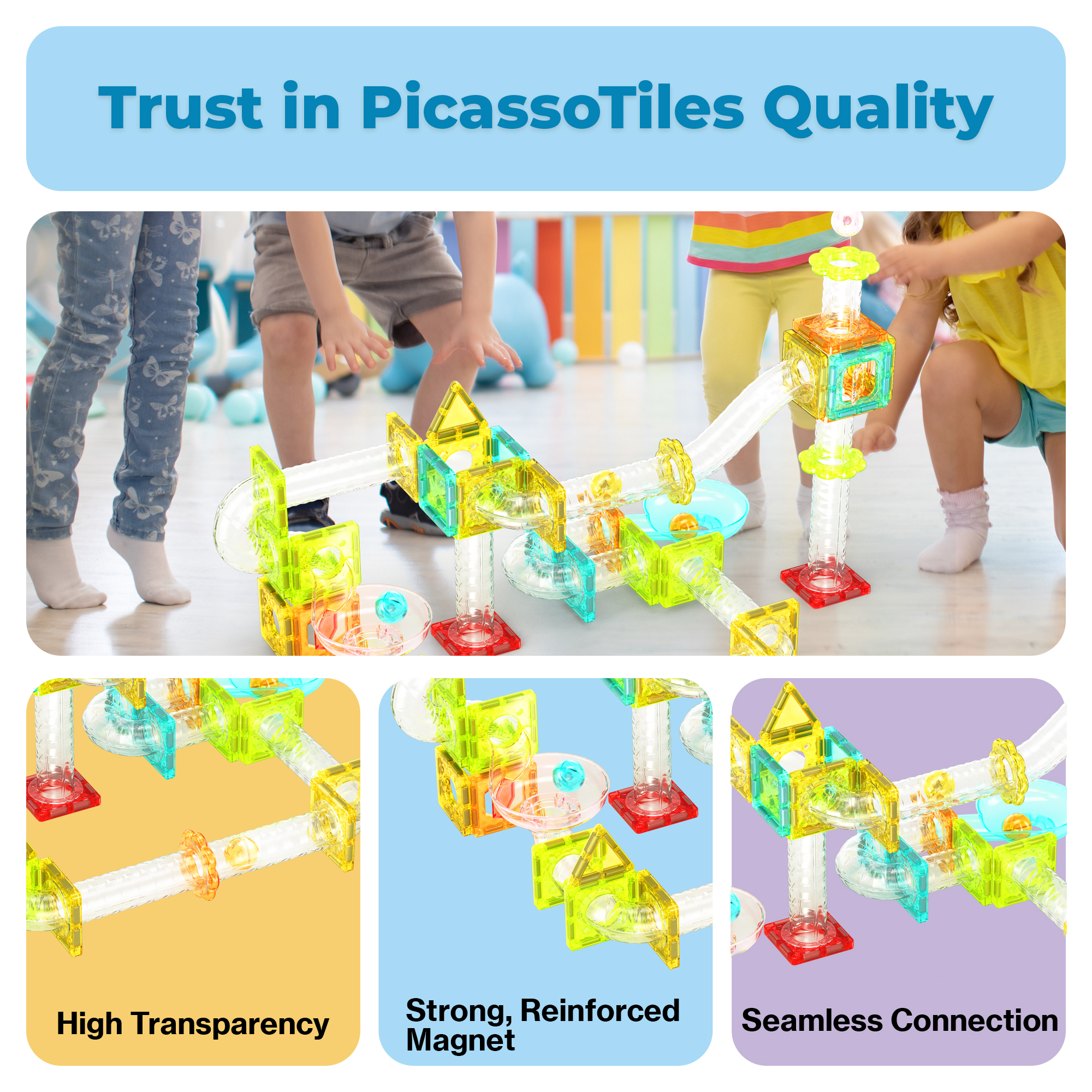 PicassoTiles Mini Marble Run Magnetic Tiles photo 4
