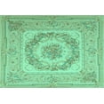 thumbnail image 1 of Ahgly Company Machine Washable Indoor Rectangle Medallion Turquoise Blue French Area Rugs, 2' x 3', 1 of 4