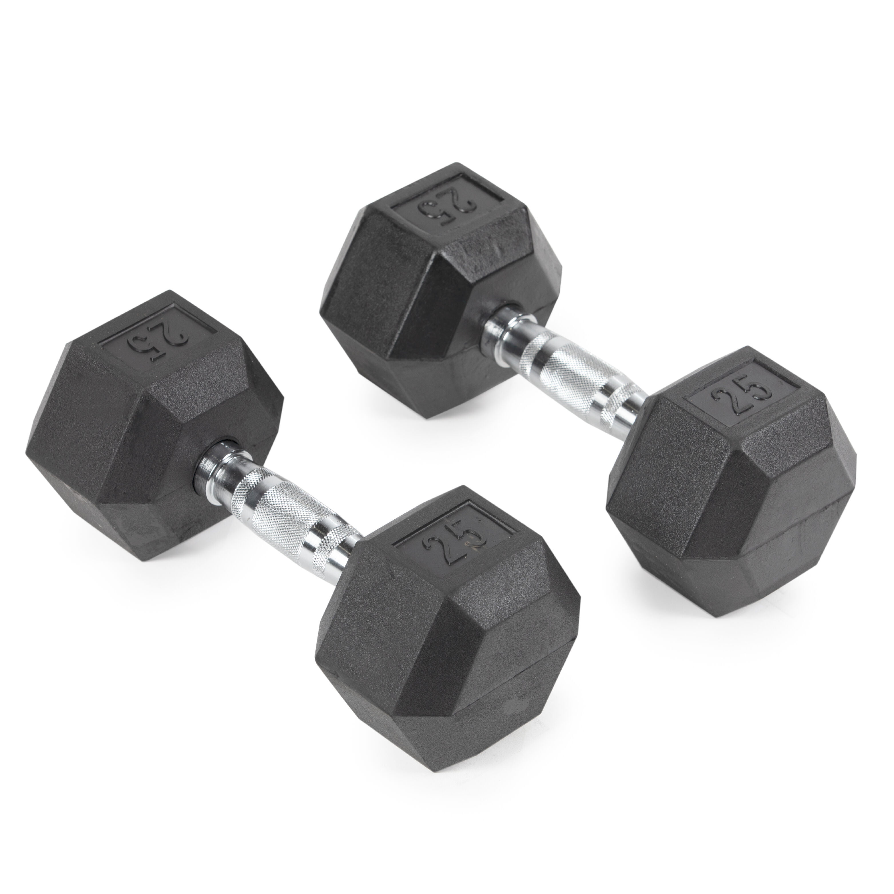 NEW Weider 25lb Dumbbells Pair Rubber Coated Hex Set 50lb Total Free Shipping 