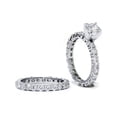 thumbnail image 2 of 4 Ct Diamond Eternity 1ct Center Engagement Wedding Ring Set White Gold, 2 of 4