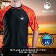 thumbnail image 2 of Aqua Design Mens Short Sleeve Rash Guard Shirt: Surf Swim Rashguard Shirts:Royal Ripple/Black size 4X-Large, 2 of 6