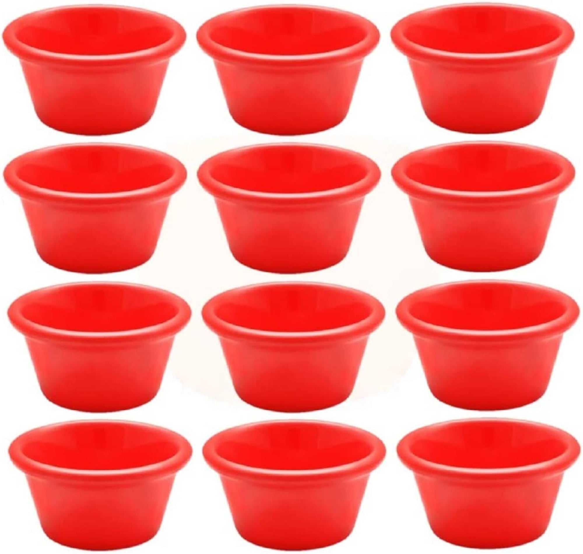 Truecraftware Set of 12 Smooth Ramekin 21/2 oz. Orange Color Melamine Individual