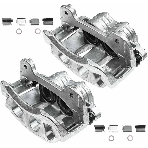 A-Premium Disc Brake Caliper Assembly with Bracket Compatible with Ford Mustang 2011-2014 Front Driver and Passenger Side 2-PC Set