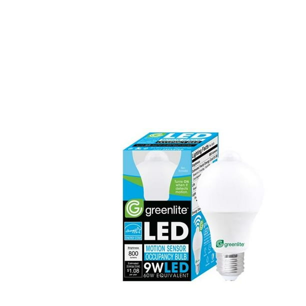 Greenlite 3002511 60W Equivalence A19 E26 Medium LED Motion Activated