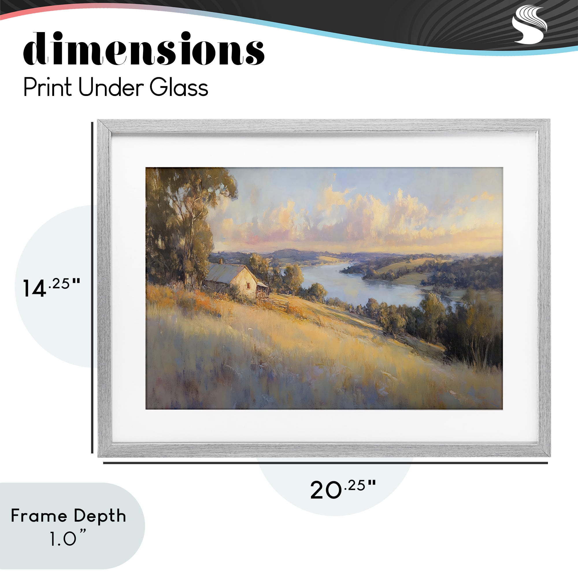 Stupell Industries Hilltop Cottage in Sunset Glow Gray Framed Print Under Glass, design by Creative Studio