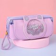 thumbnail image 2 of Kawaii Cute cat Pencil case Three-Layer Pencil case Large Capacity Pencil case Cute School Supplies (Purple), 2 of 4