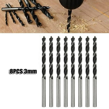 

8pcs 3mm Woodworking Spiral Drill Bit Diameter Wood Drills With Center Point