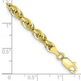 thumbnail image 2 of 10ky 4.25mm Semi-solid Rope Chain Bracelet 8 Inch Link Bracelet for Women and Men - 2.4 Grams, 2 of 2