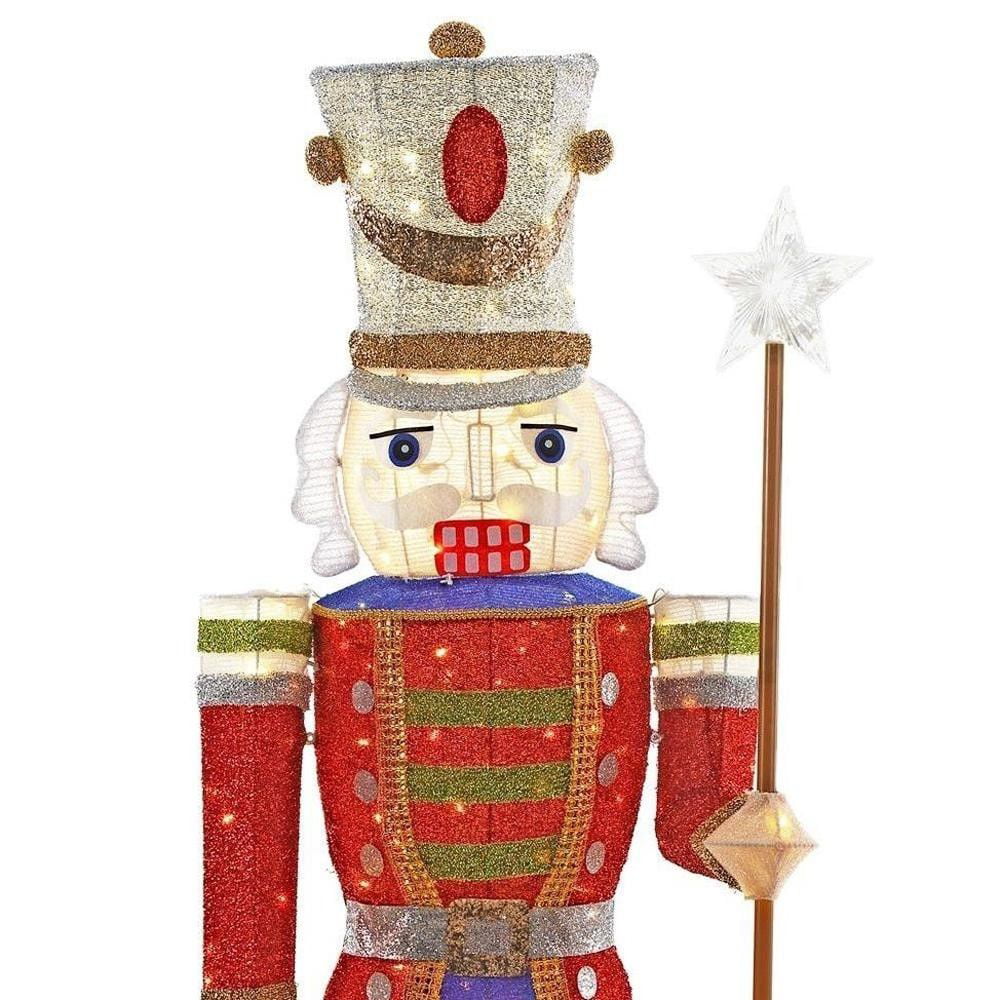 Pre-Lit Tinsel Nutcracker Soldier 5 ft Inflatable Yard Decorations ...