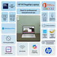 thumbnail image 2 of HP 14" Laptop 2026 Business Student Computer, Lifetime MS Office, Win 11 Pro, 4-Core Intel CPU, 16GB RAM, 628GB Storage (128GB UFS+500GB Ext), Copilot AI, Slim, MarxsolAccessory, Wi-Fi 6, Green, 2 of 9