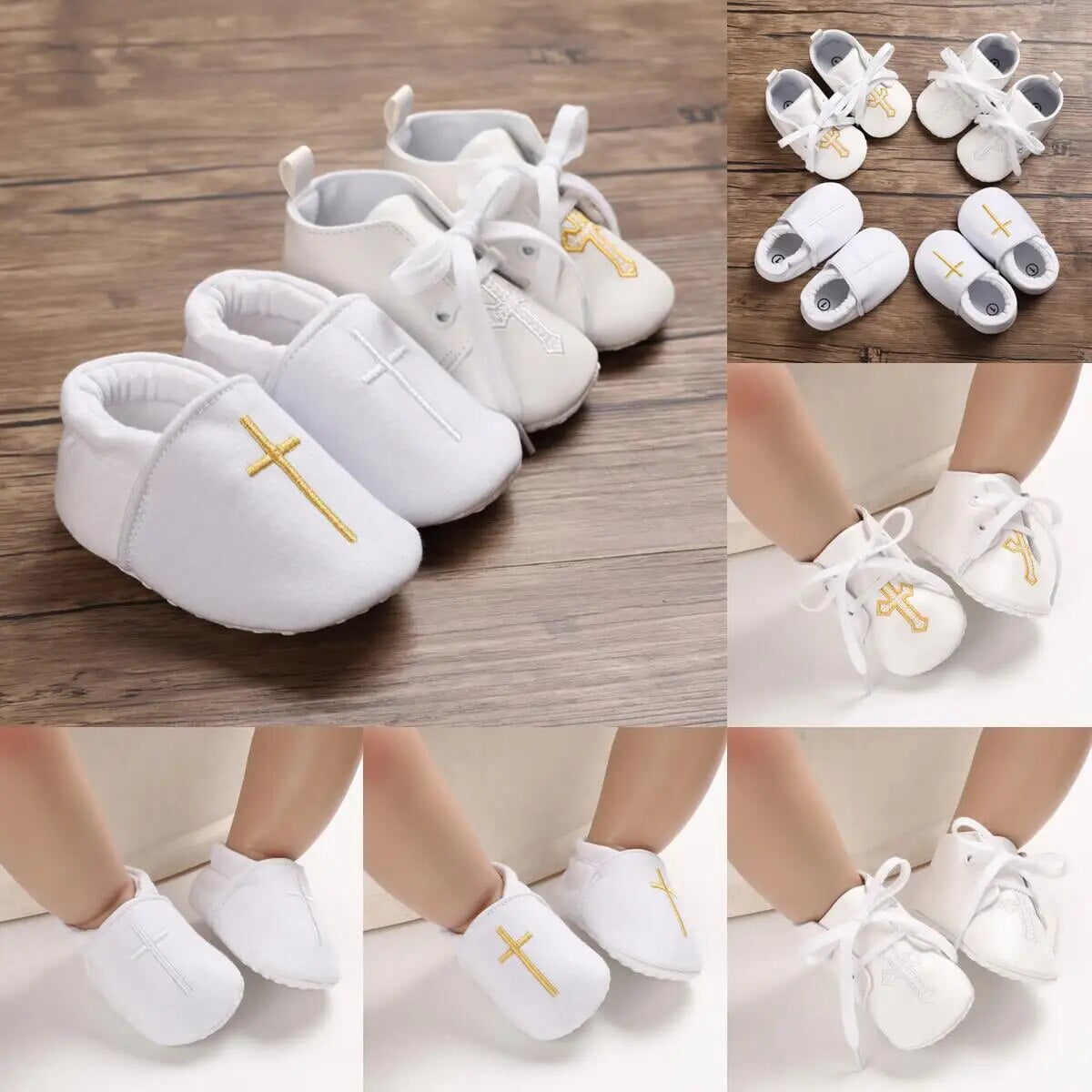 Nouvelles Chaussures de Baptême Blanches pour Bébé Nouveau-Né Mode