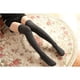 thumbnail image 4 of Calcetines largos sobre los calcetines de rodilla Medias de muslo de algodón para las mujeres - Negro, 4 of 5