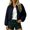#1-Navy, variant on Uobin Women's Cropped ZipâUp Jacket, Lapel Collar Solid Color Long Elasticâ Sleeve Casual Short Outerwear for Fall, Lightweight GoingâOut Utility Coat with Elastic Hem, Full Lining