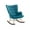 Teal Blue - Velvet, variant on Guyou Modern Rocking Chair, Glider Nursery Chair with Tufted Wingback, Faux Leather Upholstered Accent Armchair for Living Room Bedroom Nursery, Black