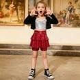 thumbnail image 5 of Gubotare Ruffle Shorts Girls Shorts Set Newborn Baby Girls Shorts Cotton Linen Blend Cute Triangle Shorts 3T 4T (Red,3-4 Years), 5 of 6