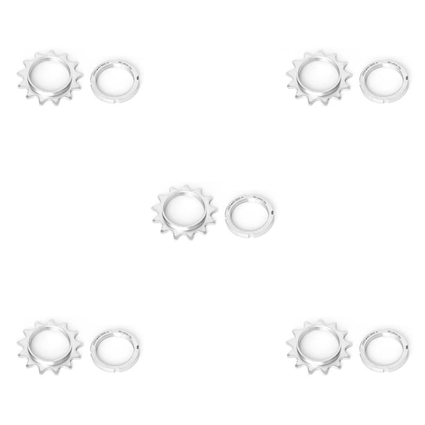 Yuarrent Piñón fijo de una sola velocidad, piñón de rueda de bicicleta de montaña, piñón roscado de acero al carbono, anillos de bloqueo, Type5 NO5