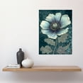 thumbnail image 2 of Anemone Flower Bloom Teal Blue Watercolour Large Wall Art Poster Print Thick Paper 18X24 Inch, 2 of 3