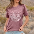 thumbnail image 4 of Women's T-Shirts Women's Casual Printed Round Neck Short Sleeve T Shirt Fashionable Summer Wear Solid Color Top Ideal for Everyday Outfits, 4 of 5