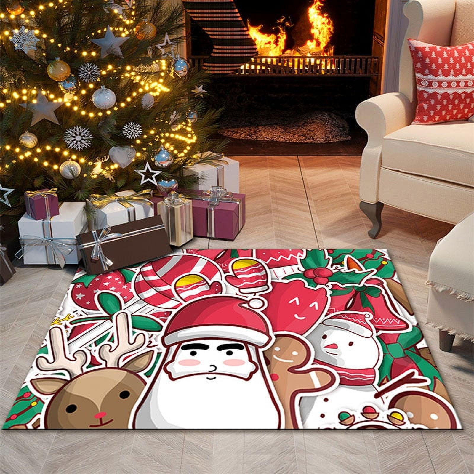 Santa Claus Print Carpet for Living Room Area Rugs Christmas Decor Anti-slip  Washable Bedroom Bedside Floor Mat Carpets Doormat – the best products in  the Joom Geek online store