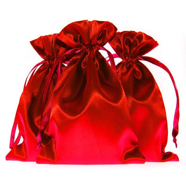 Bolsas de Regalo Knitial Satinadas Rojas 7,6x10 cm para Joyería Paquete de 50