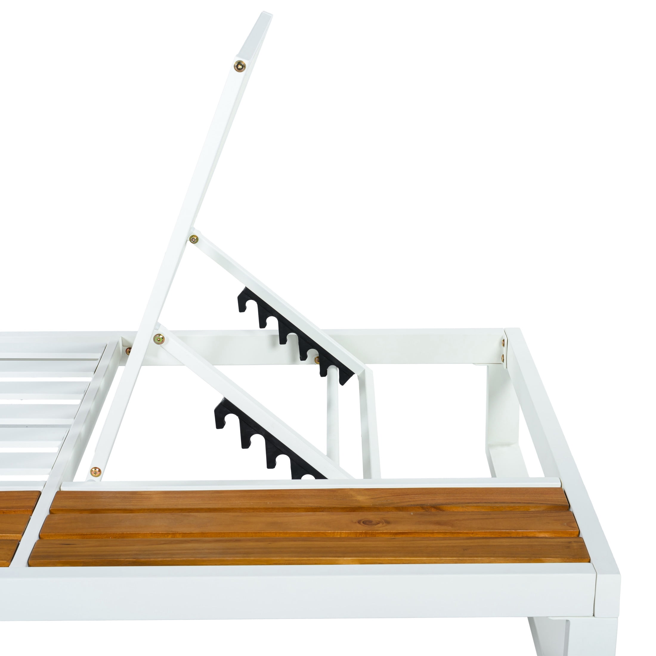 Christopher Knight Home Outdoor Chaise Lounge with Cream Cushion, 5-Position Recliner, White