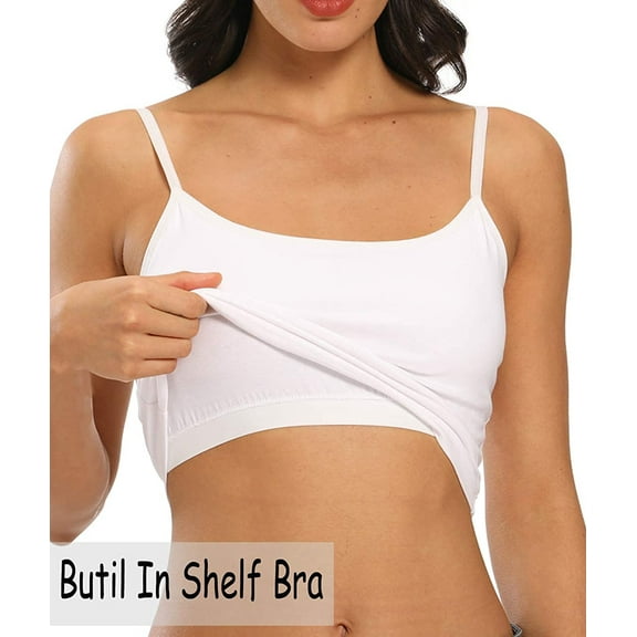 MISS MOLY Women Camisole Shelf Bra with Adjustable Strap Stretch Tank Top Basic Layering Cami Top for Daily Wearing