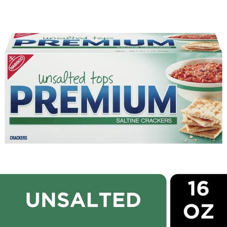 Premium Unsalted Tops Saltine Crackers, 16 oz