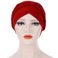 thumbnail image 3 of Bangcool Turban Headwrap Twisted Braid Elastic Beanie Headwrap Hair Loss Cover Sleep Cap, 3 of 8