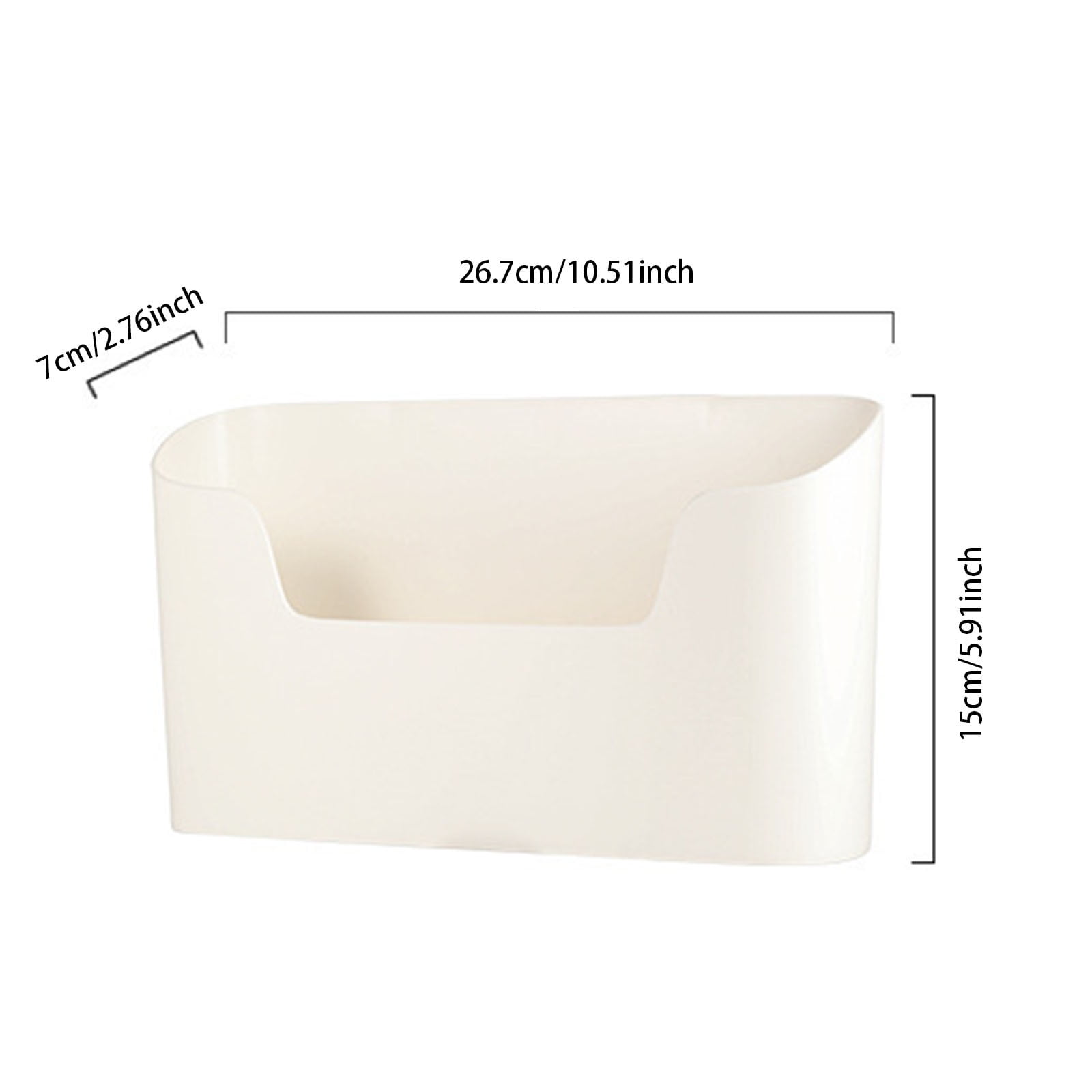 No Drill Wall Mount File Organizer - Adhesive Hanging Folder Holder for Cabinet Doors, Mail & Magazine Storage in Office, Kitchen, Bathroom - Space Saving White Organizer