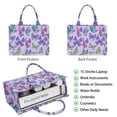 thumbnail image 2 of Large Capacity Tote Bag,Purple Butterfly Colorful Pattern Handbag Fashion Luxury Tote Bag,15.7"x13"x 5.1" Inches,Laptop Compatible, 2 of 6