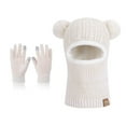 thumbnail image 2 of WMTBSRSW Girls Winter Hat Glove Sets Fleece Lined Neck Warm Cable Knit Beanie Caps Warm Balaclava Ski Hat with Pompom, 2 of 3