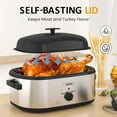 thumbnail image 6 of Royalcraft Electric Roaster Oven With 3 Compartments, Self-Basting Lid - 20 Qt, Silver, 6 of 8