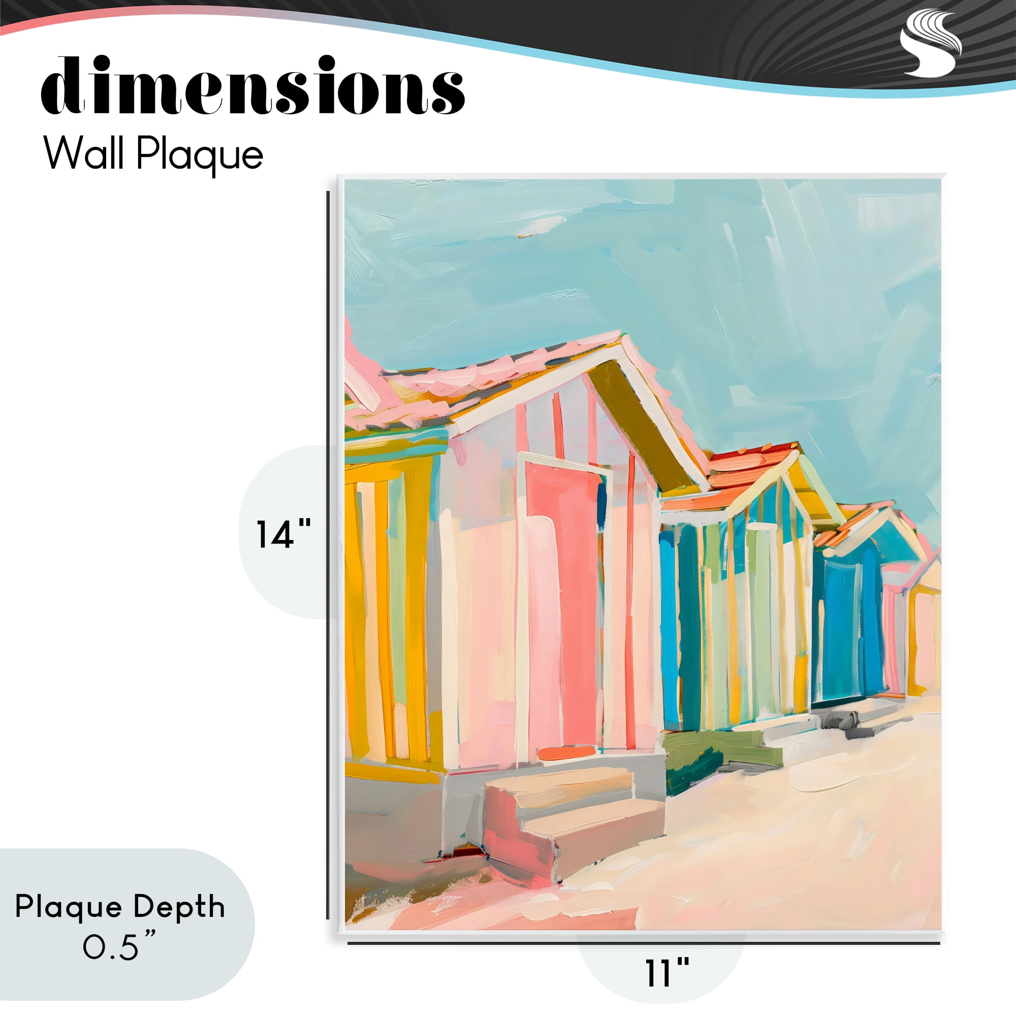 Stupell Industries Striped Beach Bungalows Wall Plaque Art, design by The Prints Vibe