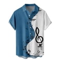 thumbnail image 1 of SHIXIAOO Chemise Imprimée Patchwork Musique Décontractée pour Hommes Chemise à Manches Courtes Bouton Col Rabattu Chemisier Cool Chemises de Mode pour Hommes, 1 of 4