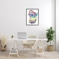thumbnail image 2 of Fun Rainbow Sloth Wildlife Animals & Insects Graphic Art Black Framed Art Print Wall Art, 2 of 7