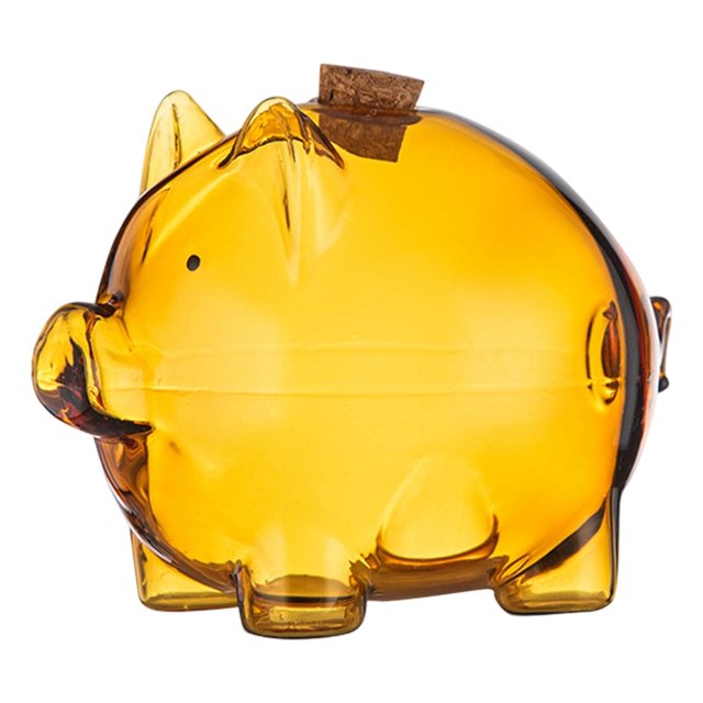 simhoa Borosilicate Glass Money Saving Container Sturdy Multifunctional 1cm Opening Golden