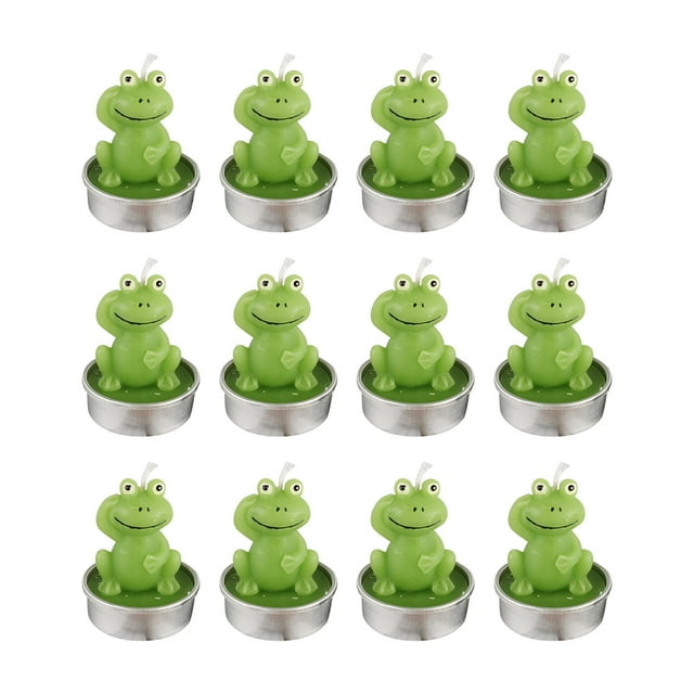 12pcs Simulation Candle Decorations Cute Frog Animal Shape for Tabletop Display Eco-Friendly and Portable, Perfect for Home Decor or Gifts
