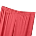 thumbnail image 5 of Stamzod Capri Pants for Women Plus Size Sweatpants Summer Solid Color Elastic Waist Cropped Pants Daily Casual Loose Comfy Straight Leg Capris for Women Red XXL, 5 of 6