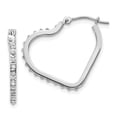 thumbnail image 4 of 14K White Gold Diamond Fascination Heart Hinged Hoop Earrings, 4 of 5