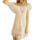 thumbnail image 1 of Gibobby Lencería sexy de mujer tanga Día de San Valentín Camisón Vintage de satén de encaje de manga corta para mujer, pijama, ropa de dormir(Blanco, 5XL), 1 of 5