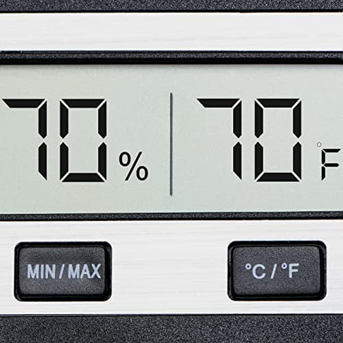 Xikar PuroTemp Rectangular Digital Hygrometer, Compact and Lightweight Cigar Humidor Accessory, Easy to Calibrate, Black