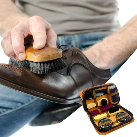 

Bestseller 8 Piece Leather Shoe Care Set Shoe Polish Set Shoe Shine Tool Set Cleaning Tools Leather Shoe Shine Kit Brown