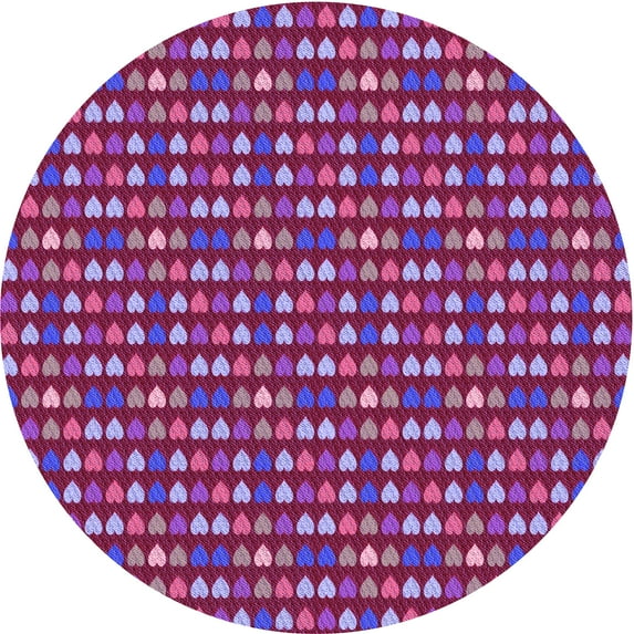 Ahgly Company Indoor Round Patterned Crimson Red Area Rugs, 8' Round