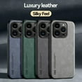 thumbnail image 3 of Luxury Leather Case For iPhone 16 15 14 11 13 12 Pro Max Mini XR 15 14 16 Plus Shockproof Cover For iPhone XS Max 8 7 SE Funda Navy Blue For iPhone 16, 3 of 7