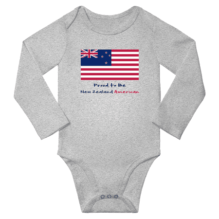

Proud to be New Zealand American Baby Long Slevve Bodysuit Outfits (Gray 12-18 Months)