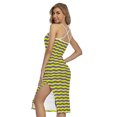 thumbnail image 2 of Mardi Gras Fat Tuesday Zigzag Printed Cross Back Cami Dress, Mardi Gras Fashion Summer Maxi Sexy Casual Dress For Women, 2 of 4