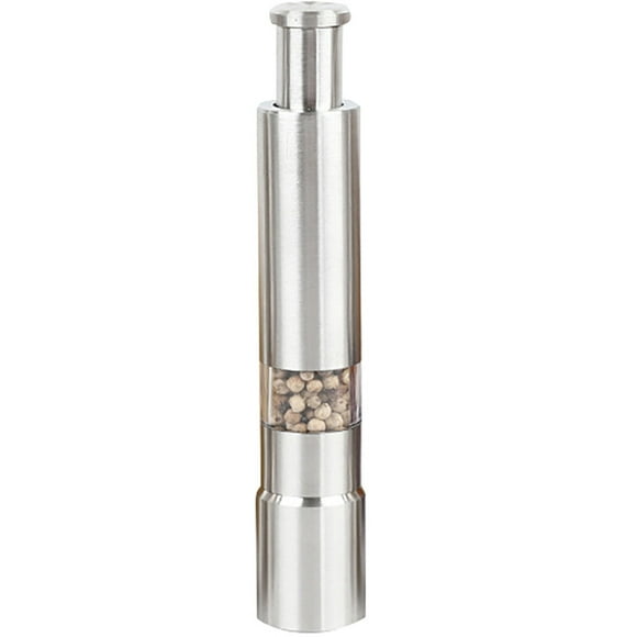 Lolmot Salt and And Pepper Grinder Stainless Steel Thumb Push Pepper Spice Grinder Mill Muller Stick
