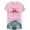 #425-Pink, variant on Craaazy Women's Bow Prints Fashion Round Neck Short Sleeved T-shirts Gifts